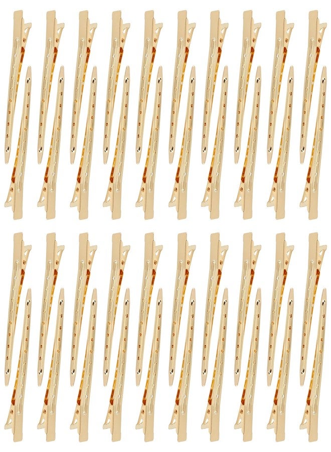 Dizila 40 Pieces 9cm/3.5" Gold Metal Hair Salon Alligator Hair Styling Clips with Holes Duckbill Hair Sectioning Clips Hair Barrettes Accessories for Women Girls Teens - Image 1
